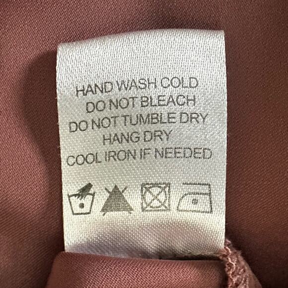 LACADEMIE Womens Shirt Dress Mauve Satin Maxi Belted Quiet Luxury Minimalist S - Picture 9 of 15